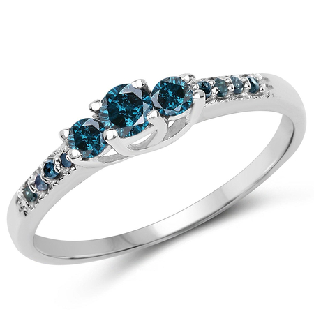 Oryginalny pierścionek zaręczynowy z diamentami niebieskimi